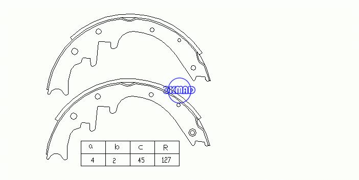 ジープグランドチェロキーI（ZJ、ZG）ドラムブレーキシューFMSI：2174TT-S670 OEM：4796310 FSB524 GS8444、OK-BS173R